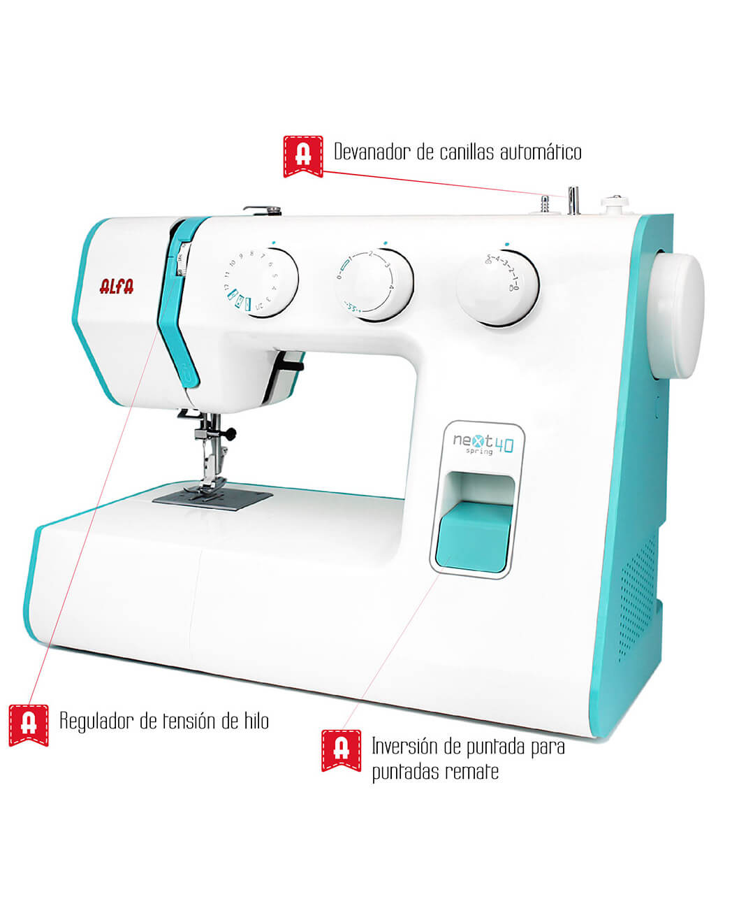 orden marxista Complaciente Máquina de coser Alfa Next 40+ Spring - Cose Madrid, estudio creativo -  Mercería online